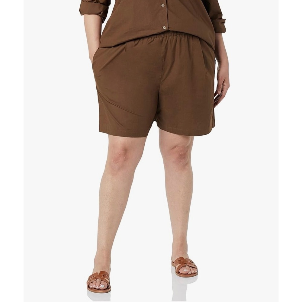 The Drop‎ Women's Jada High Waist 100% Cotton Pull On Shorts XXL